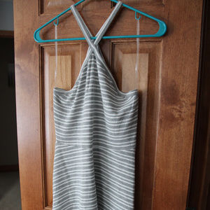 NWT Dry Goods A-line Grey and White Striped Dress